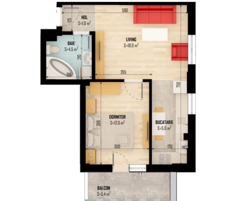 Apartament, 2 camere, Top Trade Residence , Vedere est